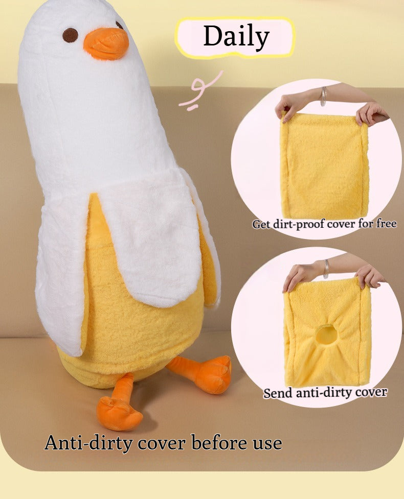 BlissEntry banana duck plush sex toy with its removable protective cover