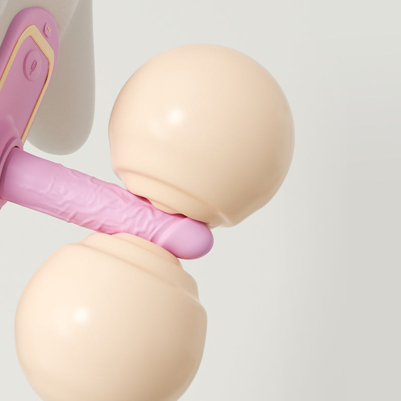 Bear, fox and dog plush pillow sex machine designs shown together