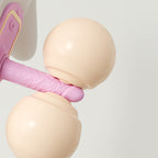 Bear, fox and dog plush pillow sex machine designs shown together