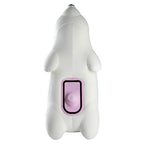 White bear plush pillow with the dildo retracted behind the opening cover