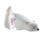 White bear plush pillow sex machine with retractable thrusting dildo