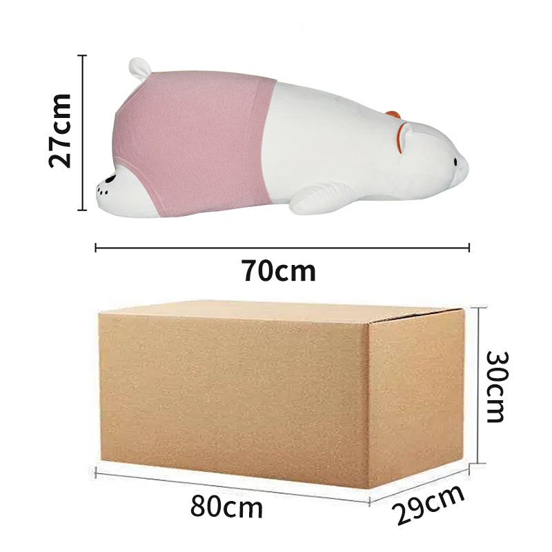 White bear plush pillow dimensions and shipping package size