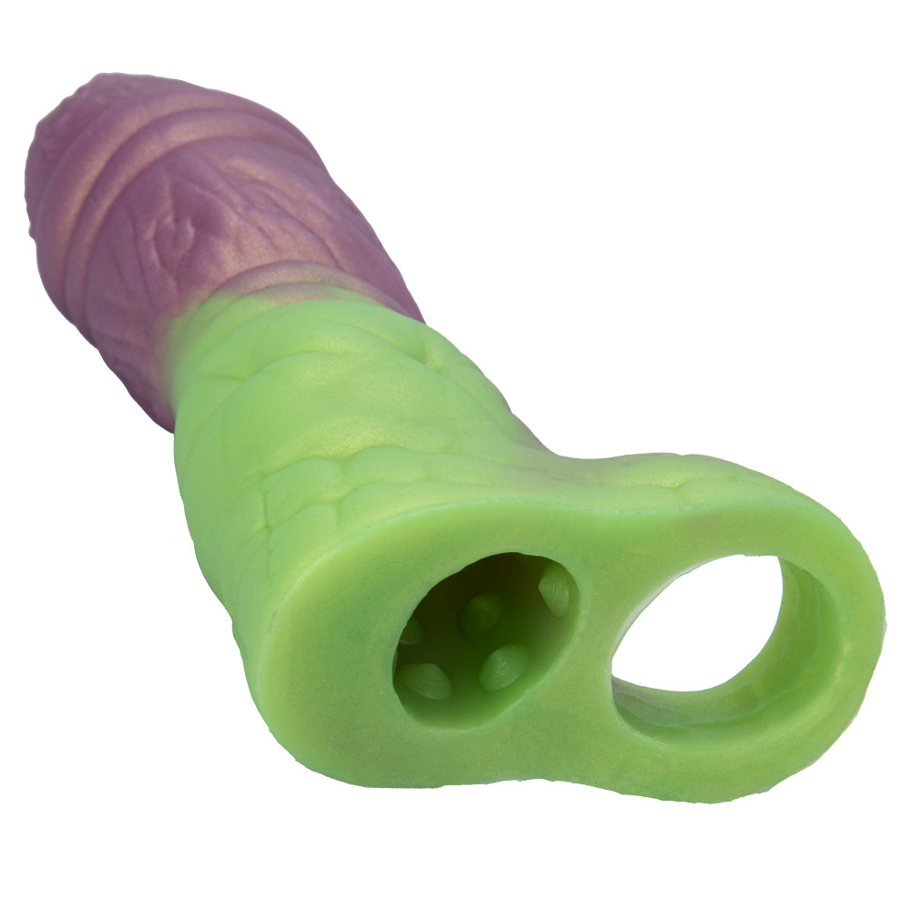 Bottom view showing hollow sleeve opening and grip opening on BF-51393 penis extender