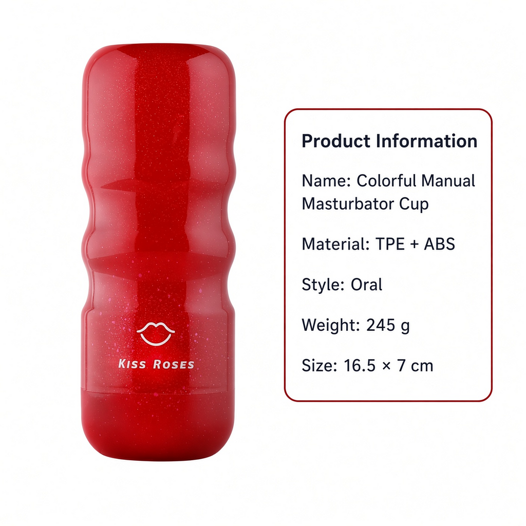 Cosmic Touch oral style manual masturbator specifications, 16.5 by 7 cm, 245 g