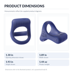 Y-shaped blue ring dimensional guide in inches