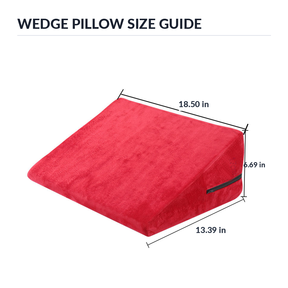 Red wedge pillow size guide 18.50 x 13.39 x 6.69 inches