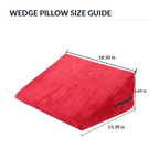 Red wedge pillow size guide 18.50 x 13.39 x 6.69 inches