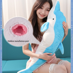 BlissEntry dolphin plush sex toy showing its concealed dildo installation port