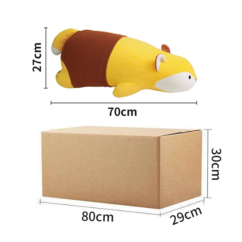 Fox plush pillow dimensions and shipping package size