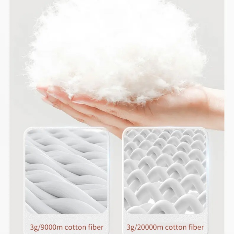 Soft high-density cotton fiber filling inside the plush pillow