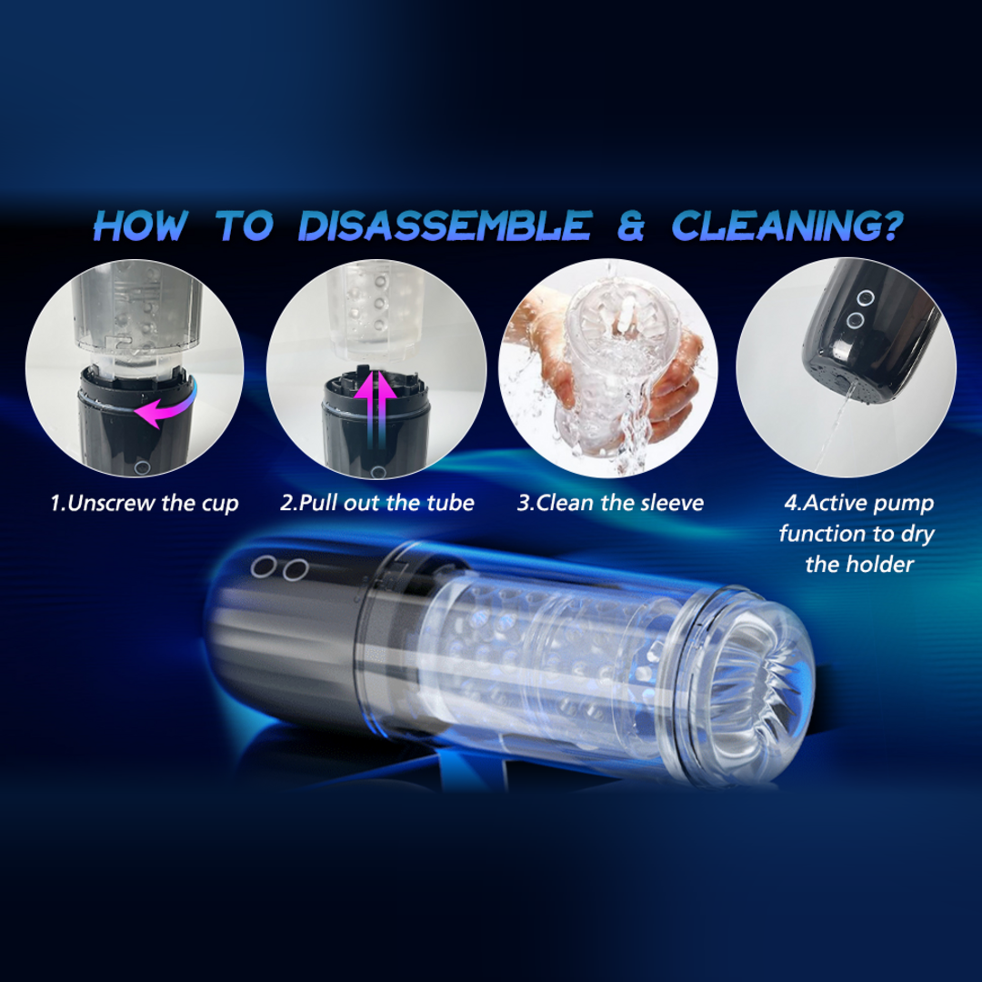 Four-step guide to disassemble, clean, and dry the sleeve holder