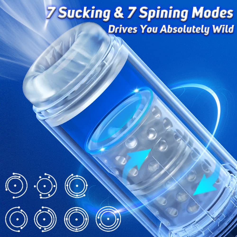 Textured sleeve with seven suction and seven spinning mode indicators
