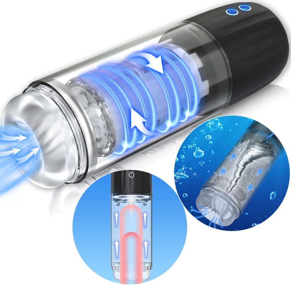 Water vortex rotation and suction inside the mermaid masturbator cup