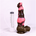 N5092 marbled silicone squirting dildo with syringe accessory