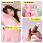 BlissEntry pink cat plush sex toy with soft filling protective cover and removable dildo