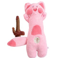 BlissEntry pink cat plush sex toy with removable vibrating dildo