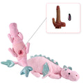 BlissEntry pink dragon plush sex toy with hidden vibrating dildo and wireless remote