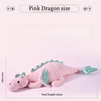 BlissEntry pink dragon plush sex toy size guide showing a length of 115 centimeters