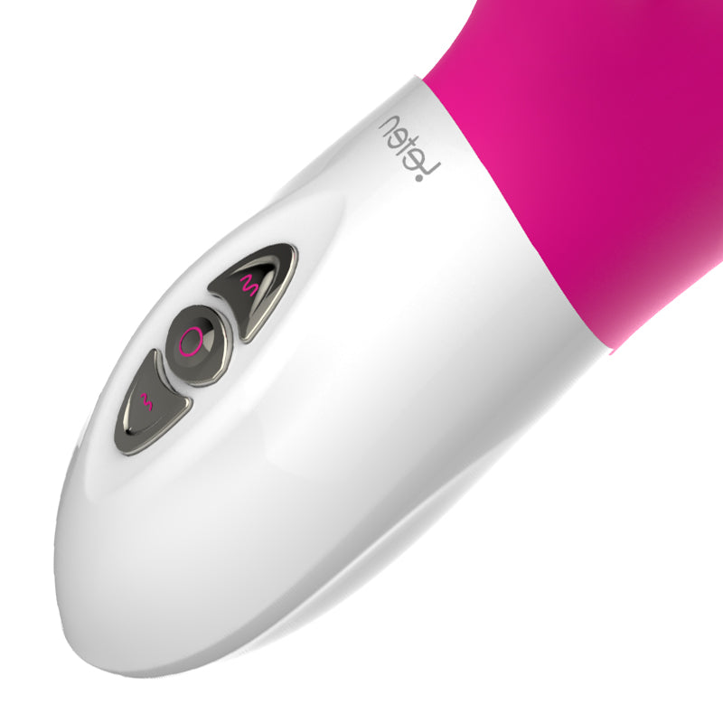 Pleasure Style rabbit vibrator three-button control handle close-up