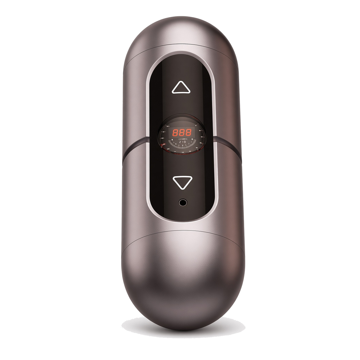 Deep sleeve vibrating male masturbator with digital stroke counter display
