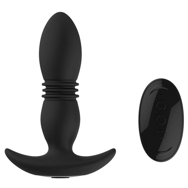 BlissEntry PulseDrive black remote control prostate massager front view