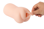 Flexible opening demonstration of the soft pocket pussy male masturbator