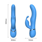 Blue rabbit vibrator dimensions front and side view