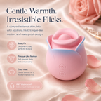Pink Blue Rose Heated Tongue Clit Vibrator - External Use
