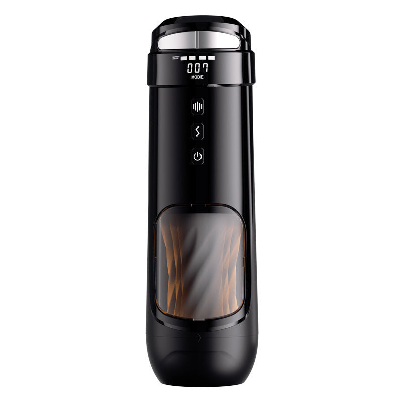 Sleek automatic male masturbator designed for discreet personal spaces