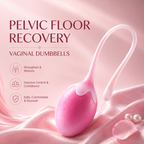 Pink strawberry kegel balls with medical silicone pelvic floor trainer packaging