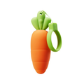 Orange carrot-shaped mini vibrating egg with green pull ring