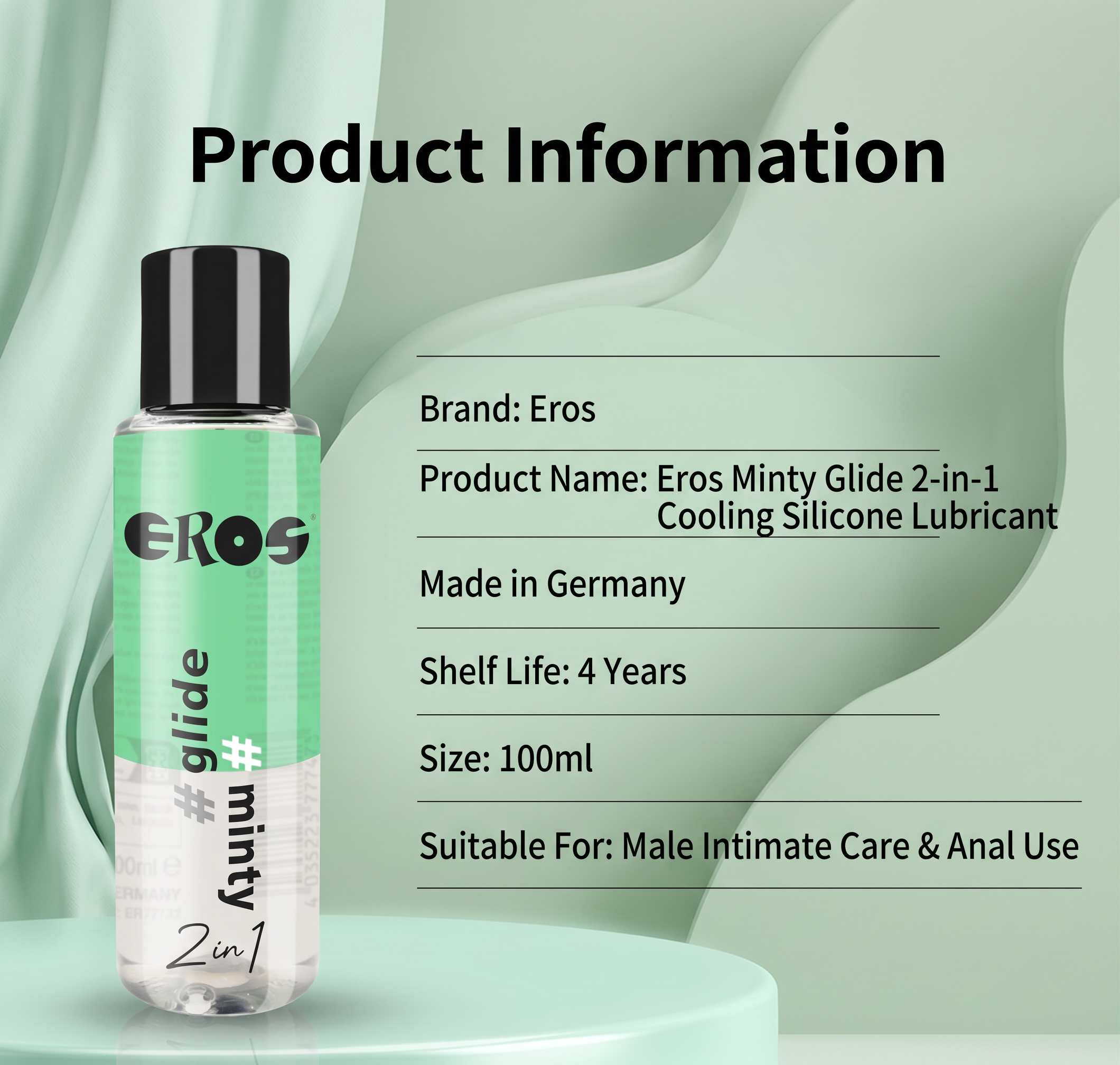Silicone-Based Cooling Lubricant for Men, Long-Lasting Anal Lube