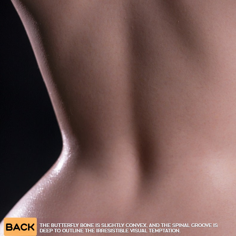 Close-up of the realistic silicone back and waist curve.