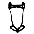 Men's cross strap body harness in black flat – actual product photo