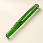 Green loofah borosilicate glass dildo studio display