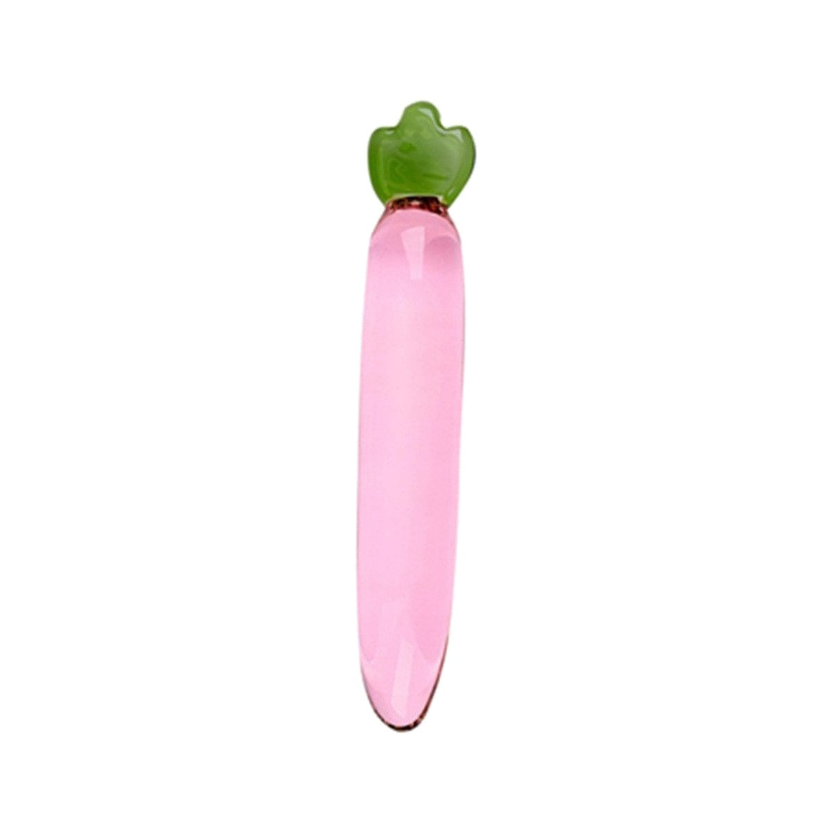 Pink radish borosilicate glass dildo - Medium