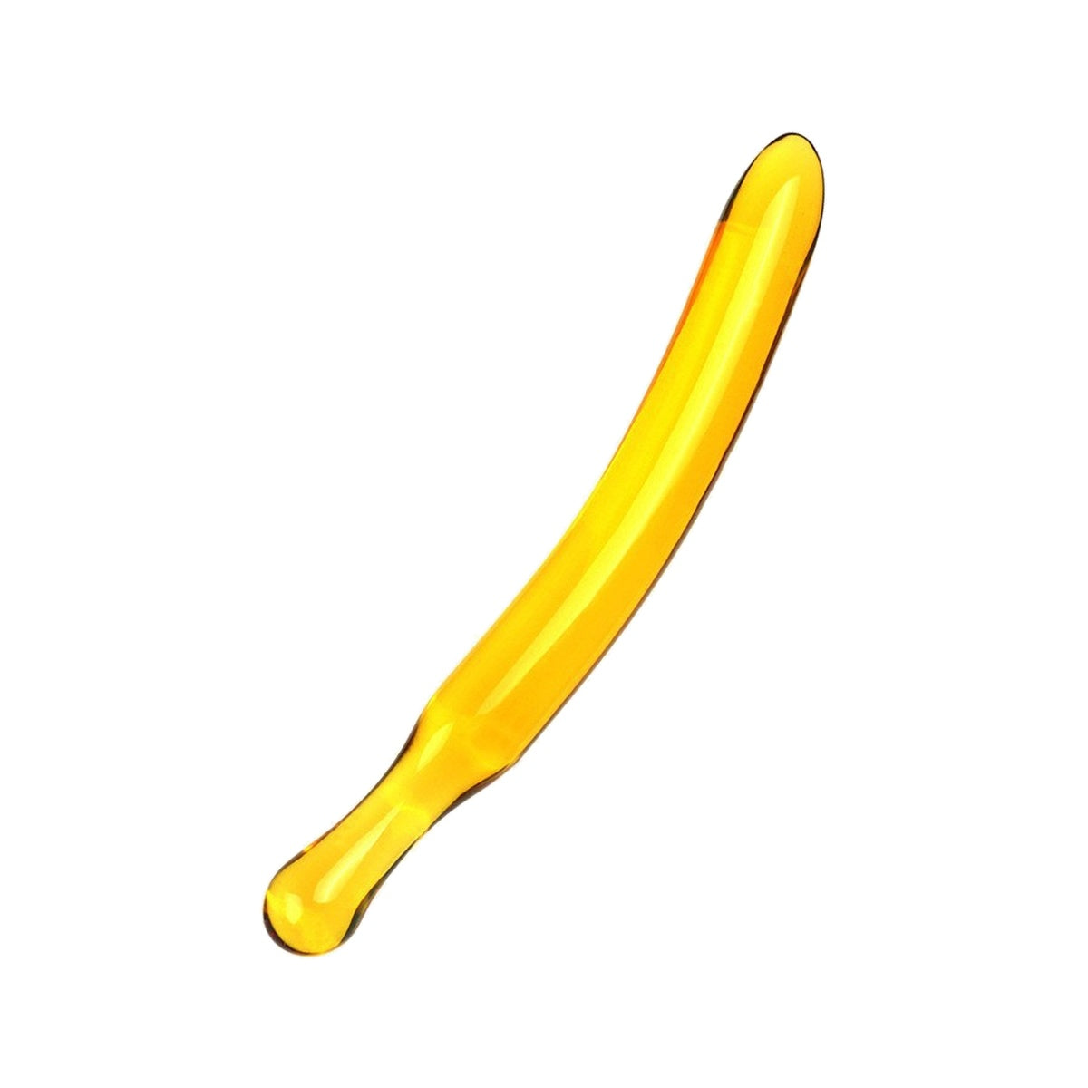 Golden banana borosilicate glass dildo - Small