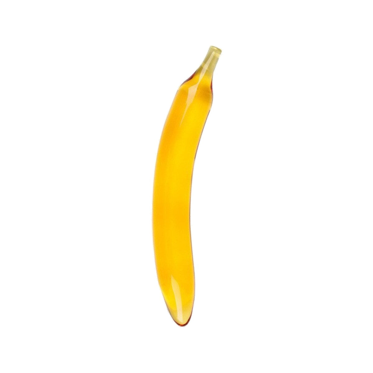 Golden banana borosilicate glass dildo - Medium