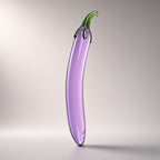 Purple eggplant borosilicate glass dildo studio display