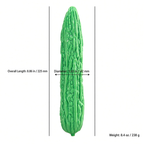 Bitter melon silicone dildo size chart: 8.86 inch length, 1.65 inch diameter, 8.4 ounce weight