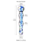 Blue spiral straight glass dildo dimensions and weight