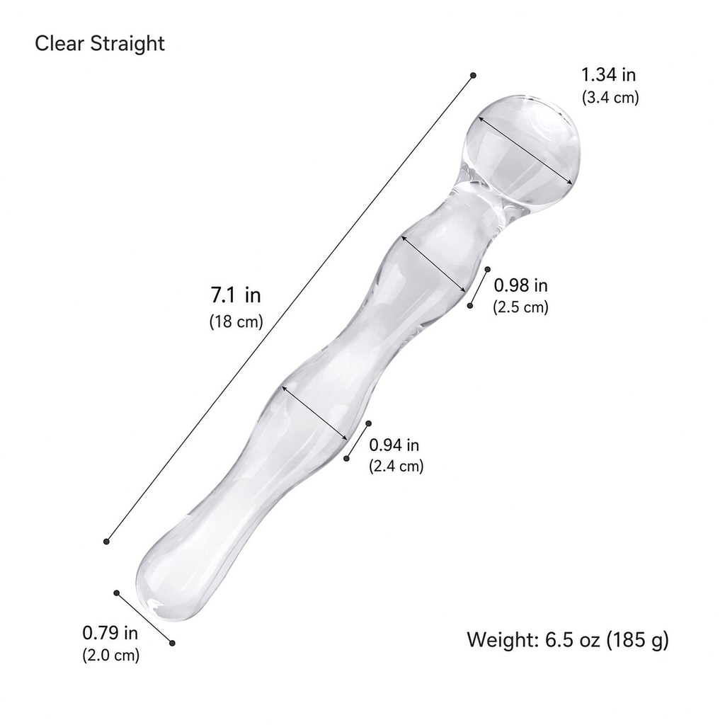 Clear straight glass dildo dimensions and weight