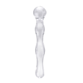 Clear straight contoured glass dildo