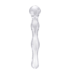 Clear straight contoured glass dildo
