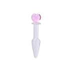 Bullet heart-handle glass dildo