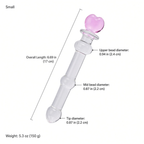 Small heart-handle glass dildo dimensions and weight