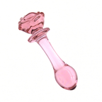 Rose-handle glass dildo bullet profile