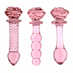 Rose-handle glass dildo style comparison