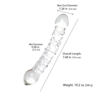 Clear curved double-ended glass dildo dimensions and weight