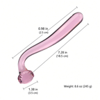 Pink curved glass dildo dimensions and weight